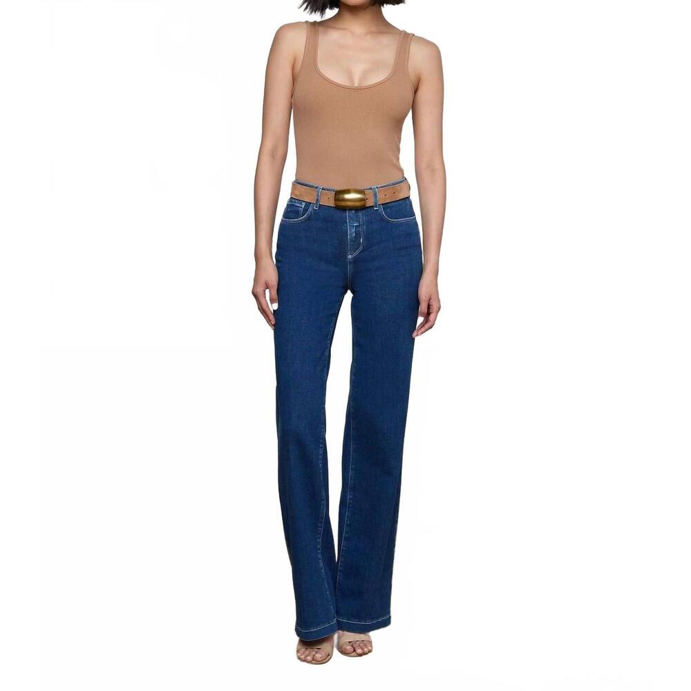 NEW L'AGENCE clayton high rise wide leg jeans in lansing